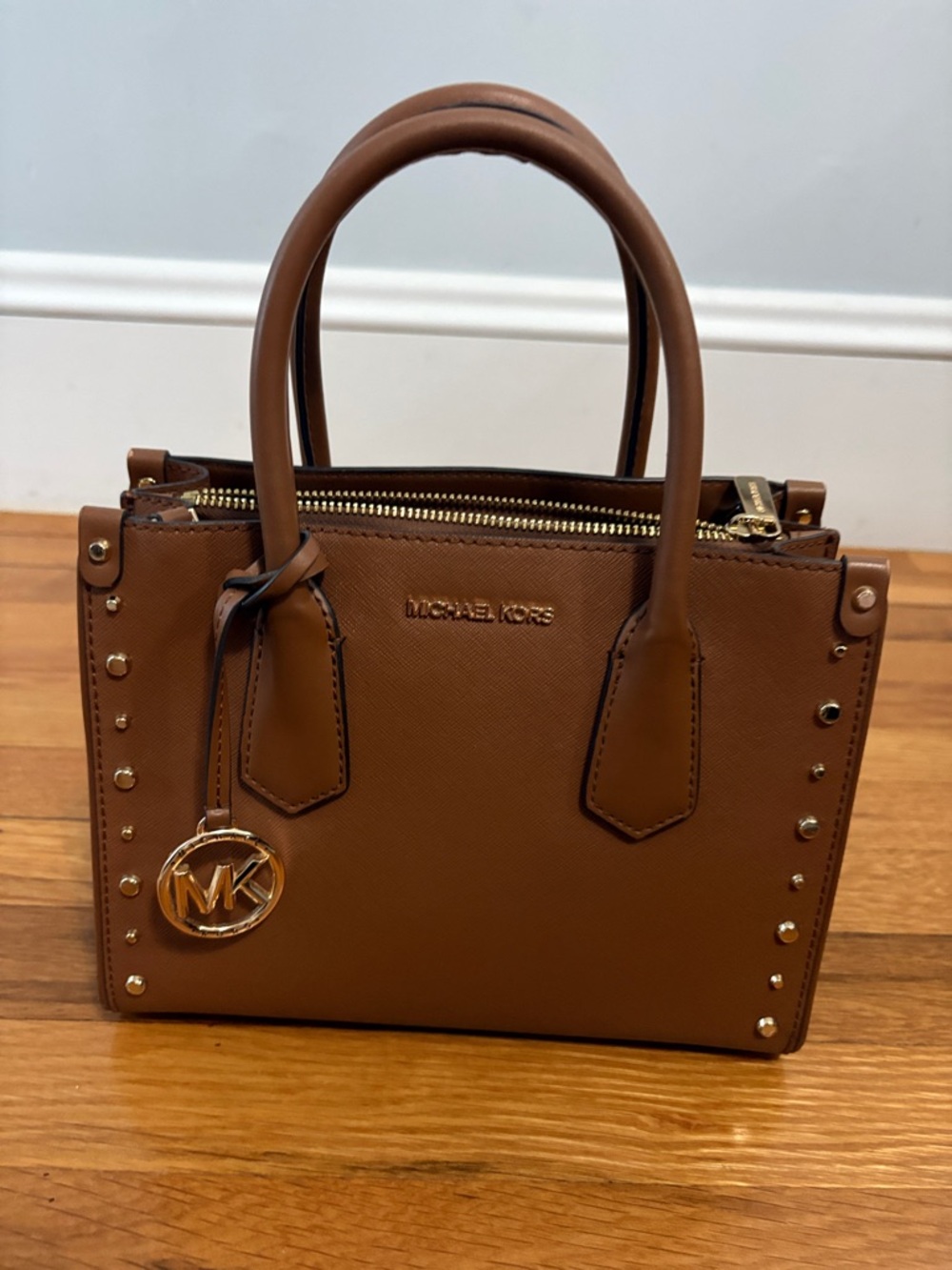 Michael Kors Brown & Light Blue purses both 2 included crossbody satchel bag set - Picture 2 of 16